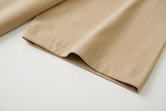 VEL Plain 240GSM Oversized Beige T-shirt