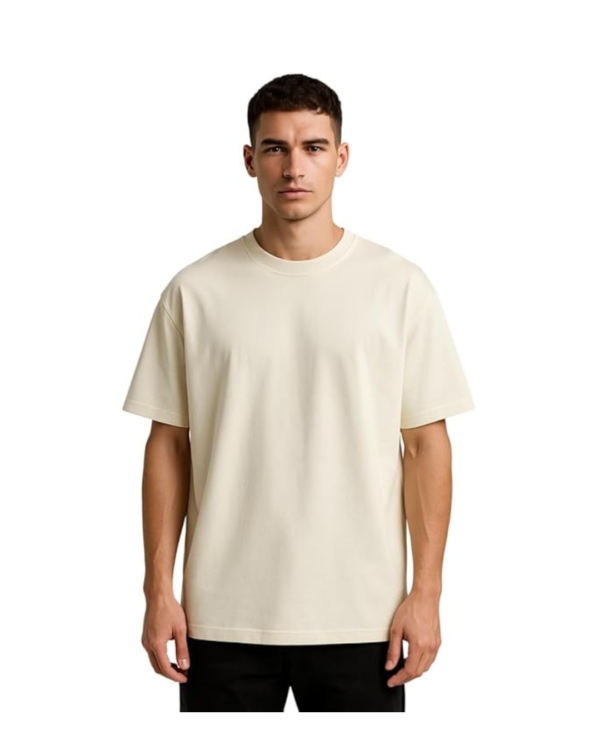 VEL Plain 240GSM Oversized Off-white T-shirt