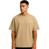 VEL Plain 240GSM Oversized Beige T-shirt